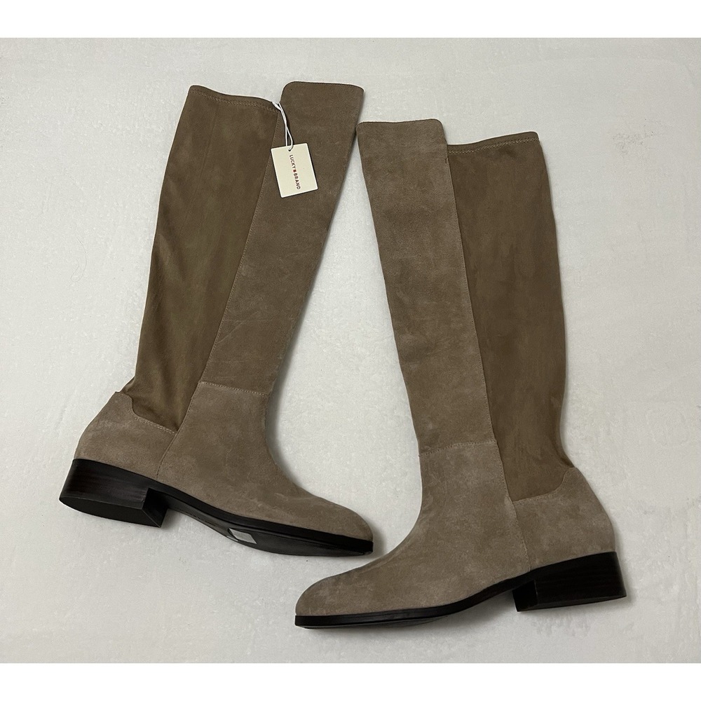Lucky Brand Calypso Over The Knee Tall Tan Suede Pull On Boho Western Boots 12M